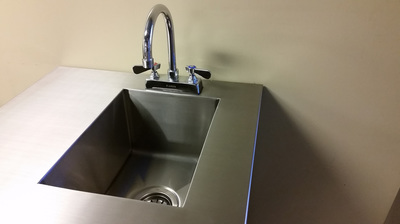 Custom stainless steel sink countertop