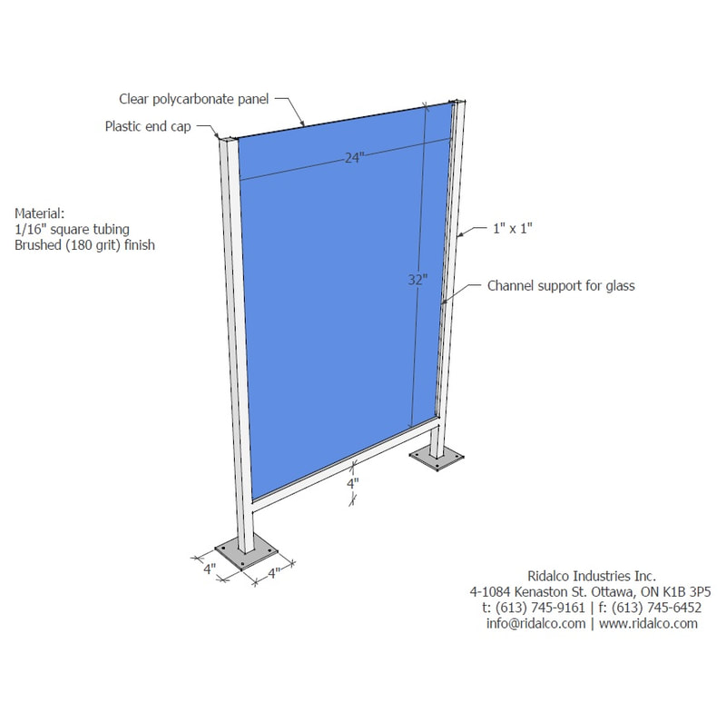 Protective shield partition plexiglass polycarbonate Lexan